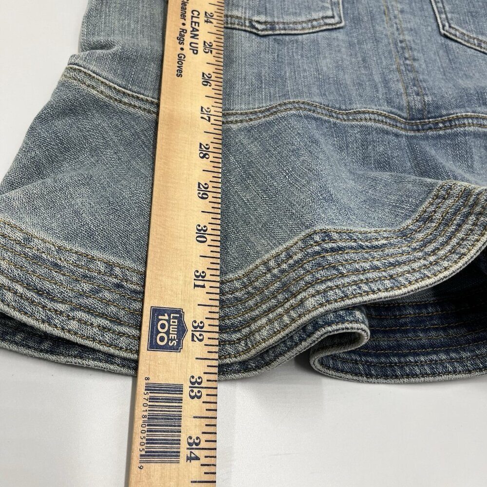7 For All Mankind Denim Patch Pocket Mini Dress Size Small Belted Festival Party - Picture 14 of 15